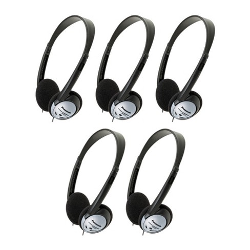 Panasonic RP-HT21 Lightweight On-Ear Headphones with XBS (5-Pack)