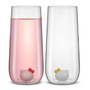 Hello Kitty® and Mimmy 3D Icon Tall Drinking Glasses 14 oz - Set of 2 - 1 of 4