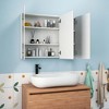 Costway 36" Wide Wall Mount Mirrored Bathroom Medicine Cabinet Organizer Mirror Door - 2 of 4