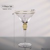 Dinewares Red Wine Glasses with Diamond Rhinestone Accent - 18 oz, 10 Inches Tall - Perfect Glasses for Bride and Groom - 3 of 4