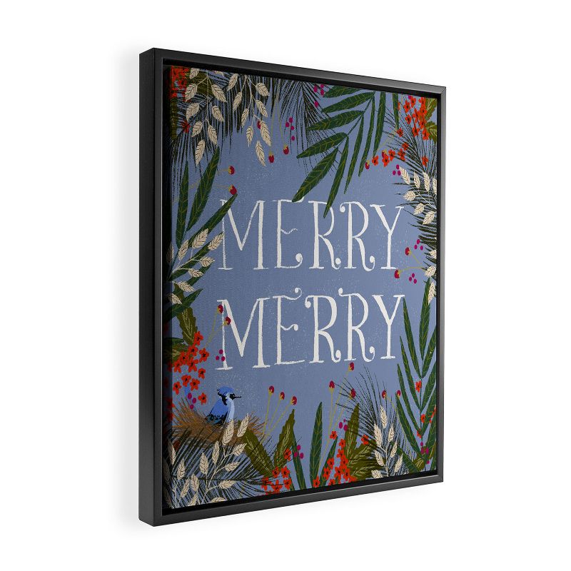 Joy Laforme Christmas Merry Merry Wreath Framed Art Canvas - Society6, 2 of 5