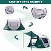 Anybear 3 Person Pop-up Tent Dark Green with 2 Doors for Camping Hiking - 3 of 4