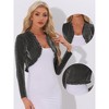 Allegra K Women's Long Sleeve Glitter Crop Ruffle Party Shrug - 2 of 4