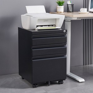 NicBex 3 Drawer Mobile File Cabinet with Casters,Office Cabinet with Handle Free Design and Lock,Modern Cabinet,Filing Cabinet for Home Office - 1 of 4