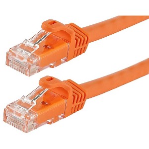 Monoprice Cat6 Ethernet Patch Cable - 14 Feet - Orange | Network Internet Cord - Snagless RJ45, Stranded, 550Mhz, UTP, Pure Bare Copper Wire, 24AWG - - 1 of 3