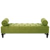 KWPZQEB 60¡± End of Bed Bench, Velvet Ottoman with Upholstered & 2 Detachable Pillows, Window Bench with Button-Tufted for Bedroom, Living Room - 4 of 4