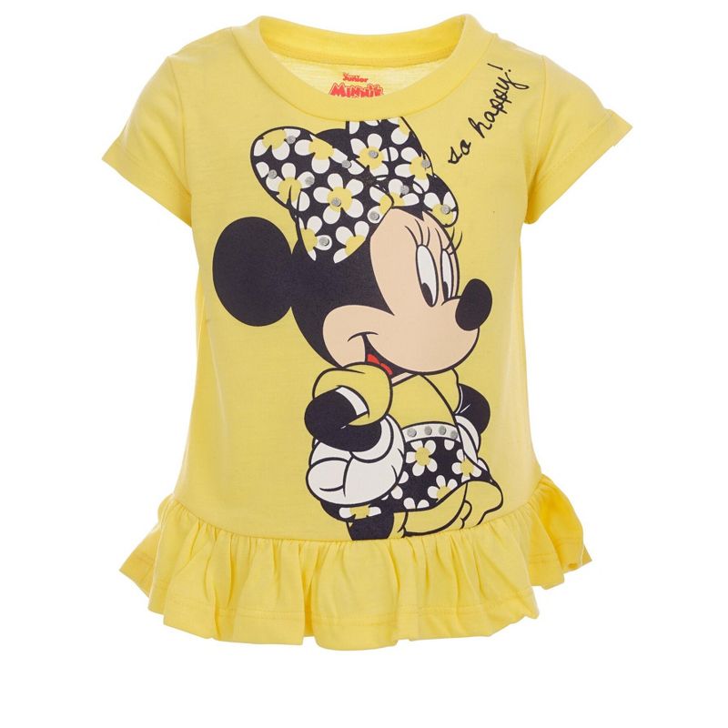 Disney Minnie Mouse Peplum T-Shirt and Bike Shorts Outfit Set Infant to Big Kid , 3 of 9