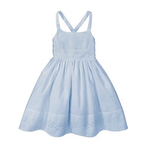 Hope & Henry Girls' Sleeveless Special Occasion Sun Dress with Bow Back Detail and Embroidery, Infant - 1 of 4