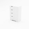 Homy Casa Storage Cabinet with 4 Drawers and Side Door, White - 2 of 4