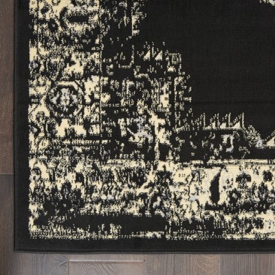 Handmade Black Medallion Synthetic 5' x 7' Area Rug