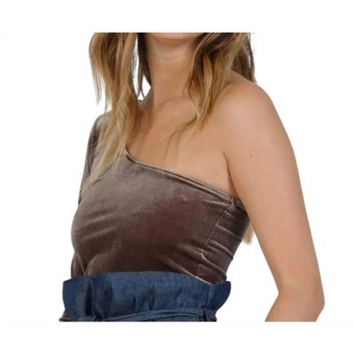 Women's One Shoulder Velvet Top - LUCCA