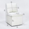 Modern Ivory Linen Upholstered Dining Chairs Set of 2,Armless Dining Chairs with Casters and Hidden Storage for Living Room Kitchen-Cuddlewood - 4 of 4