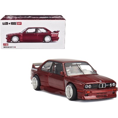 BMW M3 (E30) "Kaido GT V1" Red Metallic with Graphics "Kaido House" Special 1/64 Diecast Model Car by Mini GT
