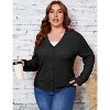Plus Size Women's Knitted Cardigan Sweater Jacket Fashion Solid Color Hollow Out Thin Basic Coa - 2 of 4