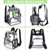 Butterfly Print Backpack Clear Backpack Heavy Duty Stadium Transparent School Book Bag Pvc Mesh Bag Cute Girls Bookbags - 2 of 4