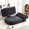 Okak Modern Convertible Chenille Fabric Floor Futon Sofa for Living Room Bedroom,Rest Chair Sleeper Sofa with Comfy Backrest & Pillows - 2 of 4