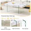 NicBex Rectangular Wooden Top Coffee Table with Tempered Glass Legs,DIY Sticker Center Table for Living Room,Living Room Furniture,White - 2 of 4