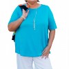 Women's Elbow Sleeve Scoop Neck Top - Multiples - 3 of 4
