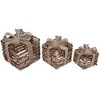 Northlight Lighted Rattan Gift Boxes with Burlap Bows Christmas Decorations - 9" - Set of 3 - 2 of 4