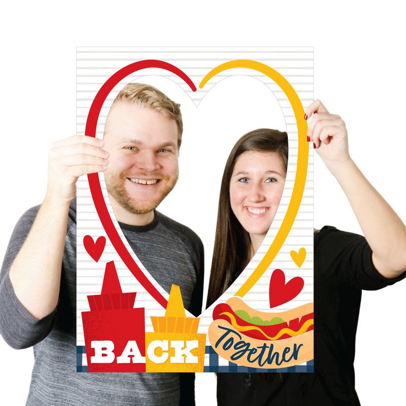 Big Dot of Happiness Missed You BBQ - Backyard Summer Picnic Party Selfie Photo Booth Picture Frame and Props - Printed on Sturdy Material, 3 of 7