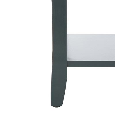 Transitional Blue and Gray Wood Metal Storage End Table