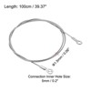 Unique Bargains Stainless Steel Lanyard Cable Eyelets Ended Security Wire Rope Silver 10 Pcs - 2 of 4