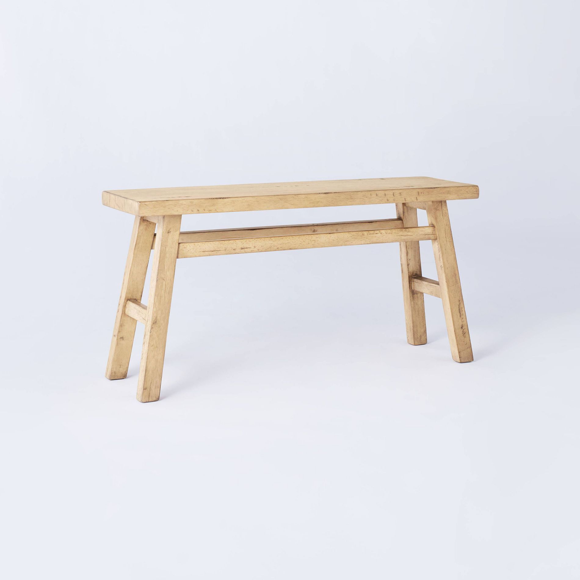 Thatcher Wood Bench Natural - Threshold™ designed with Studio McGee: Entryway Seating, Rubberwood Frame