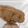 Bigget Steel Swivel Wicker Outdoor Patio Papasan Lounge Egg Chair, Tan - 4 of 4