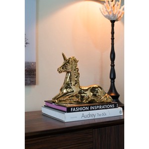 Gulches 11*4.5*9" Flora & Fauna Unicorn Figurine£¬ Gold - 1 of 4