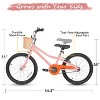 Hykolity Kids Bike Boy Girl Bicycle 20 inch for Children Age 6-12 Years Old Height 48-62 in Child Tween Sport Outdoor Bikes Front Basket Peach Pink - 3 of 4