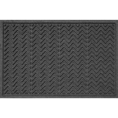 2'x3' Aqua Shield Chevron Indoor/Outdoor Doormat Charcoal Gray - Bungalow Flooring