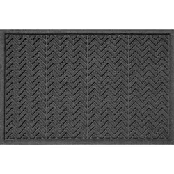 2'x3' Aqua Shield Chevron Indoor/Outdoor Doormat Charcoal Gray - Bungalow Flooring