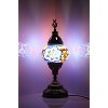 Kafthan 14.5 in. Handmade Multicolor Flower Mosaic Glass Table Lamp with Brass Color Metal Base - 2 of 4