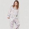 Anna-Kaci Lounge Women's Key and Chain Print Woven Pajama Set with Button Down Long Sleeve Top and Relaxed Fit Pants - 4 of 4