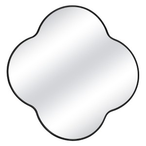 Beautyolove 24 in. W x 24 in. H Scalloped Black Aluminum Alloy Framed Wall Mirror Quatrefoil Decorative Wall Mirror - 1 of 4