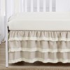 Sweet Jojo Designs Boy or Girl Gender Neutral Unisex 3 Tiered Ruffle Crib Bed Skirt Boho Fringe Linen Taupe and White - 3 of 3