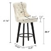 CAVINAS Velvet Swivel Bar Stools with Nailhead Design and Solid Wood Legs, 360-Degree Rotation, for Home Bar, Kitchen Island, Set of 2 - 3 of 4
