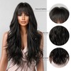 Jessie's Wig Long Curly Wave Wig Heat Resistant Synthetic Hair Wigs For Women Black 26 Inch - 3 of 4
