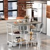Hooseng 3-Piece Dining Table Set for Kitchen Breakfast Nook, Bar Table Set with Storage Shelves, with Counter Height Faux Marble Table, Grey - 2 of 4