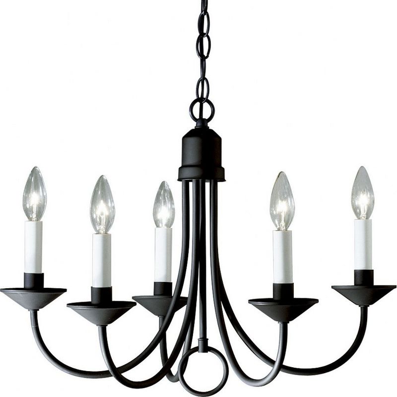 Progress Lighting Trinity 5-Light Chandelier, Brushed Nickel, White Candle Covers, Decorative Loop Detail, 1 of 3
