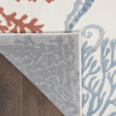 Ivory Rectangular Non-slip Synthetic 5' x 7' Area Rug