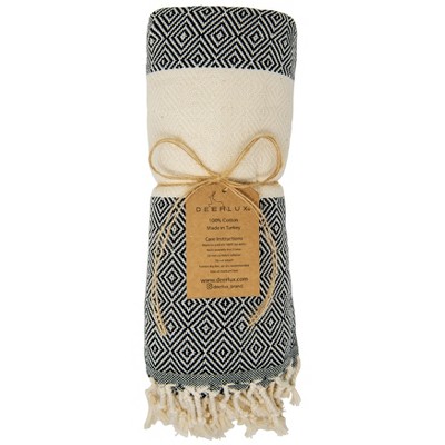 Deerlux 100% Cotton Bath Towel, 40" x 70" Diamond Peshtemal