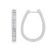 GILDED 1/4 to 1 ct t.w. Natural Diamond Hoop Earrings in Sterling Silver or 14KT Gold-Plated Silver - 3 of 4