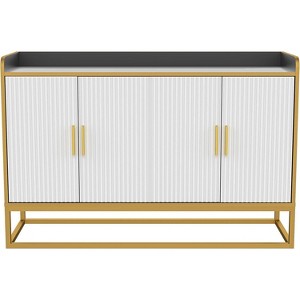 Contemporary Kitchen Buffet Cabinet with Countertop Safety Fence, Freestanding Sideboard Storage for Dining Room, Entryway, Bedroom - 1 of 4