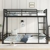Lycvki Black Metal Floor Bunk Bed Frame for Kids, Teens, Adults, Noise-reduced Design - 2 of 4