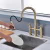 SUMERAIN 8-Inch Centerset Kitchen Bridge Faucet with Pull Down Sprayer 3 Hole, Brushed Gold - 4 of 4