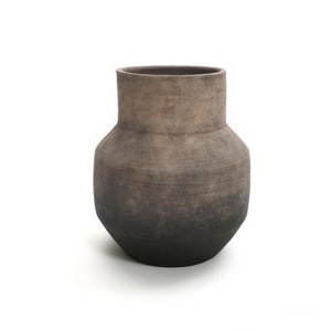 LuxenHome Round Ceramic Flower Vase, 13 Inch Tall Brown Terracotta Vases, Vintage Large Rustic Pottery for Living Room Decor Home Decor - 1 of 4