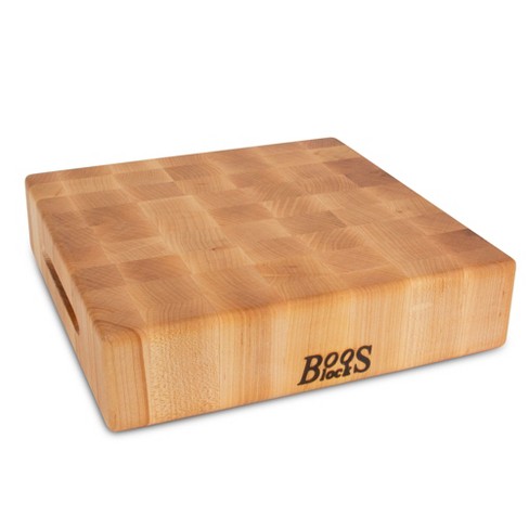 John Boos Small Walnut Wood Cutting Board For Kitchen, 12 Inches X 12  Inches, 1.5 Inches Thick Edge Grain Square Boos Block With Wooden Bun Feet  : Target