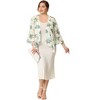Agnes Orinda Women's Plus Size Fashion Chiffon Floral Lightweight Summer Elegant Shrugs - 3 of 4