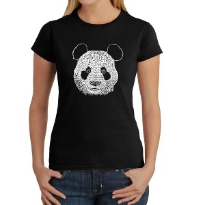 LA Pop Art Women's Word Art T-Shirt - Panda - 1 of 4